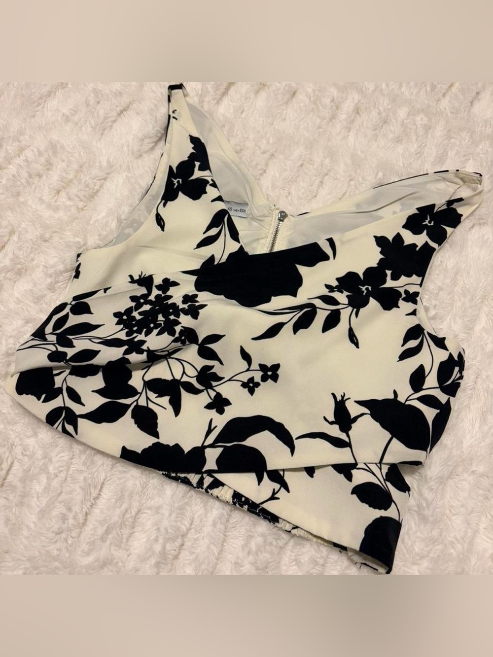 LOB floral crop top with open back
